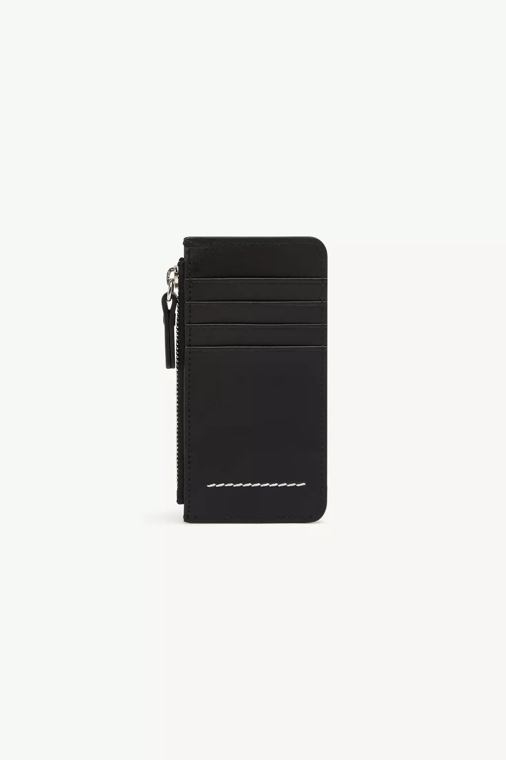 Black Numeric logo zip card holder | MM6 Official