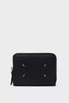 Black - Four Stitches Zip Wallet Small