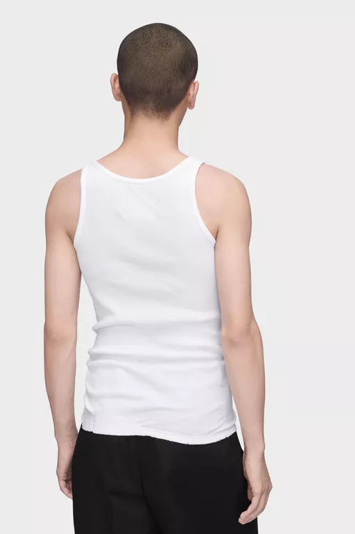 Taped Cotton Tank Top - Short-sleeved Top