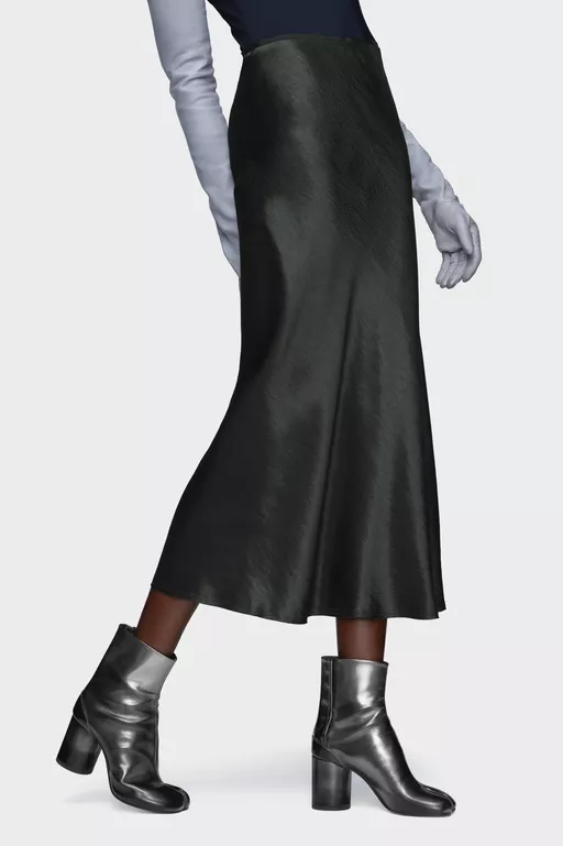 Satin midi skirt - Skirts