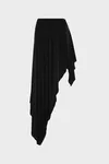 Black - Draped Long Skirt
