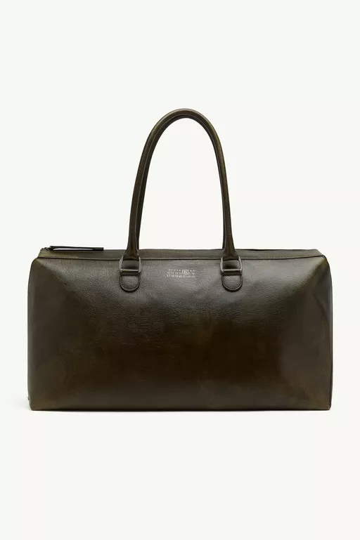 Bauletto weekend bag crackled leather
