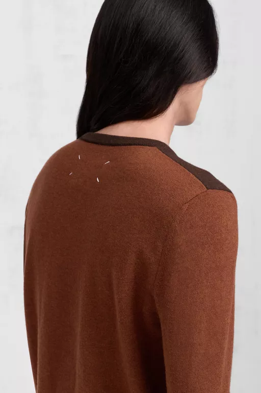 Two-Tone Wool Crewneck - Knitwear