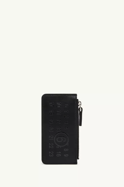 Numeric logo zip card holder