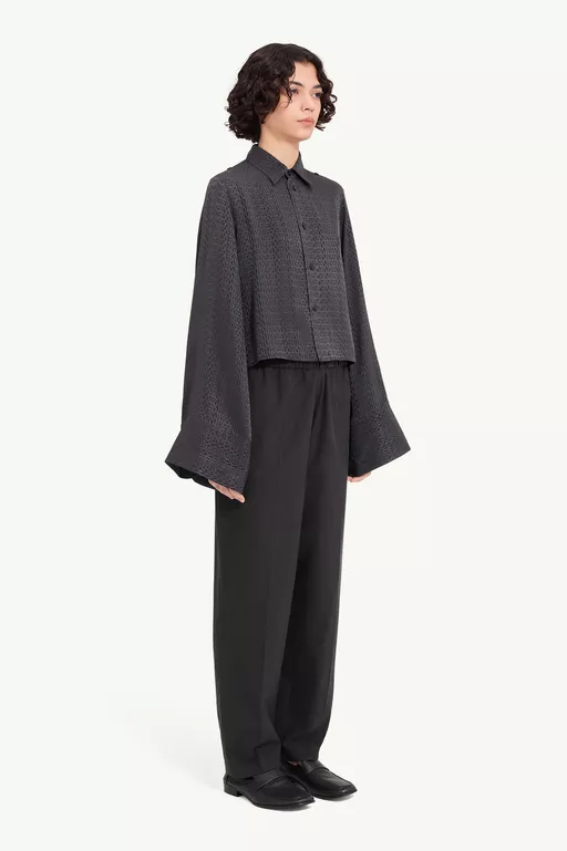 ビスコース ブレンド ジャカードシャツ - シャツ