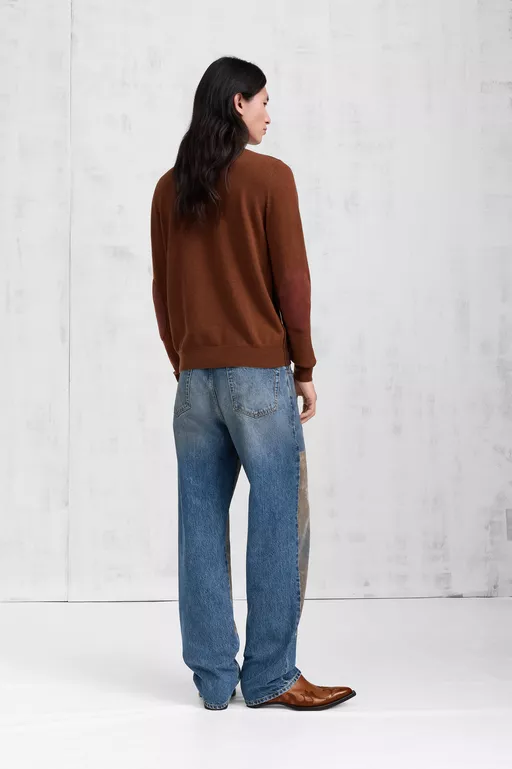 Two-Tone Wool Crewneck - Knitwear
