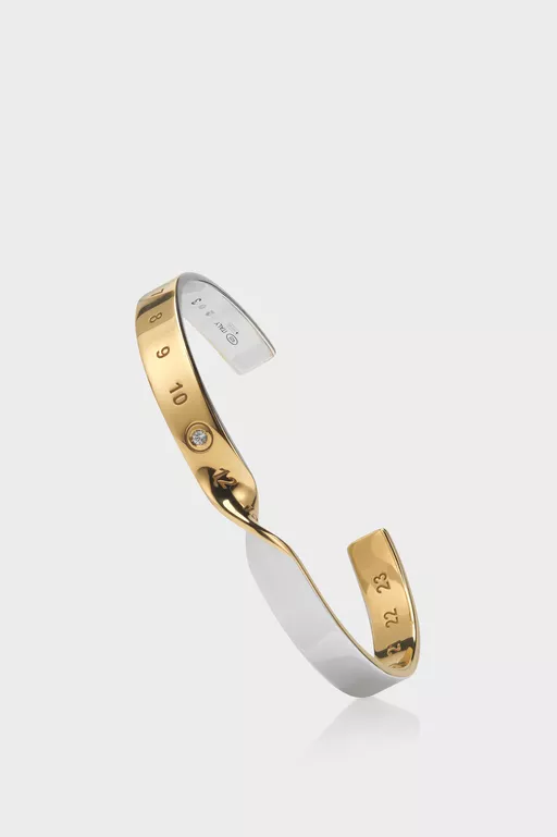 Numeric twisted diamond cuff bracelet - Bracelets