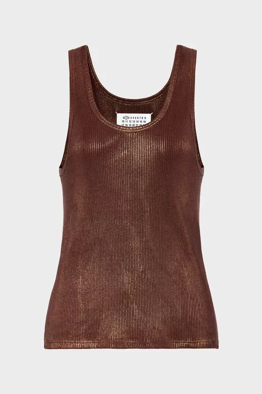 Silver Print Tank Top - Short-sleeved Top