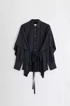 Schwarz - Bluse mit Cape-&Auml;rmeln