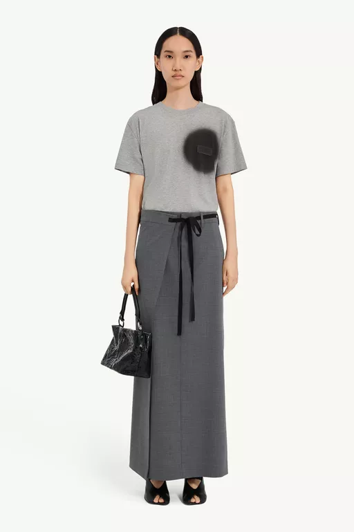 Wool-blend wrap skirt - Long skirts