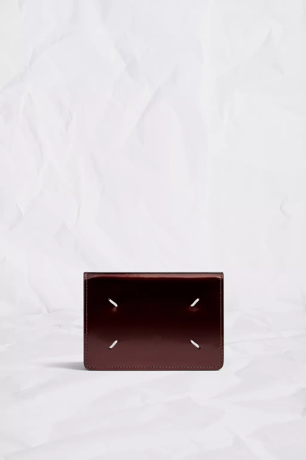 Maison Margiela マネークリップ ブラウン Bordeaux Four Stitches Cardholder | Maison Margiela Official