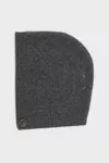 Dark grey - Wool knit hood