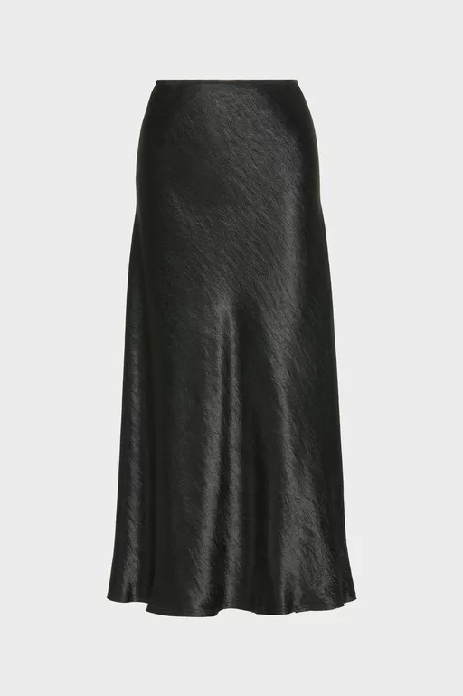 Satin midi skirt - Skirts