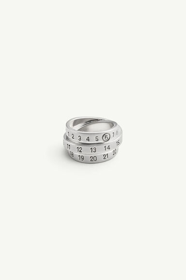 Triple Logo Numeric Signature Ring