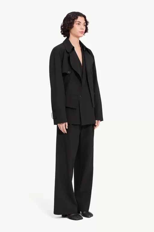 Belted wool blend jacket - Jackets