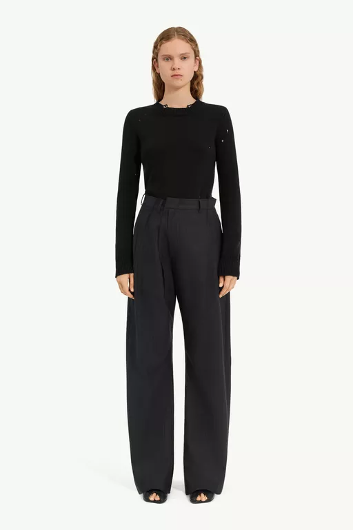Pinstripe wool trousers - Pants