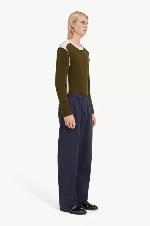 Overdyed gabardine wide-leg trousers - Pants