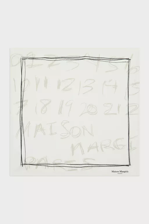 Scribbled Numerical silk foulard - Scarves