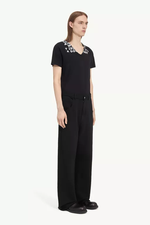 Pantaloni in cotone non spazzolato con logo ricamato - Pantaloni