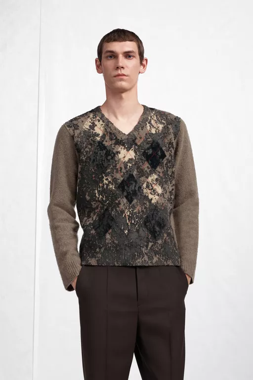 Argyle Virgin Wool Sweater - Overalls