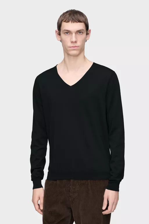 Cotton V-Neck Sweater - V-neck