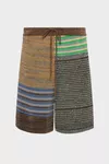 Multicolor - Patchwork Knit Shorts