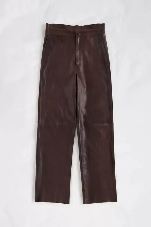 Fusion Leather Wide-leg Trousers - Pants