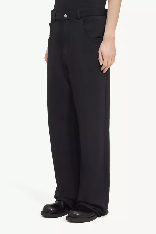 Pantaloni in cotone non spazzolato con logo ricamato - Pantaloni
