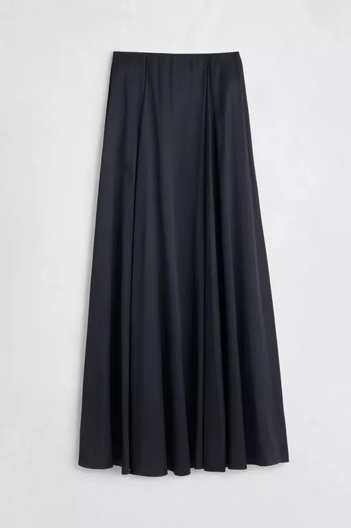 Elongated Satin Maxi Skirt - Long skirts