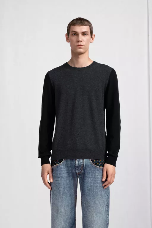 Two-Tone Wool Crewneck - Crewneck