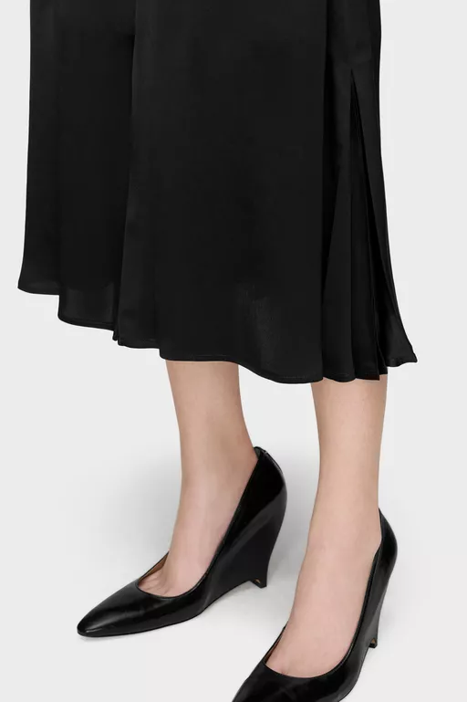 Washed Silk Satin Midi Skirt - Midi Skirts