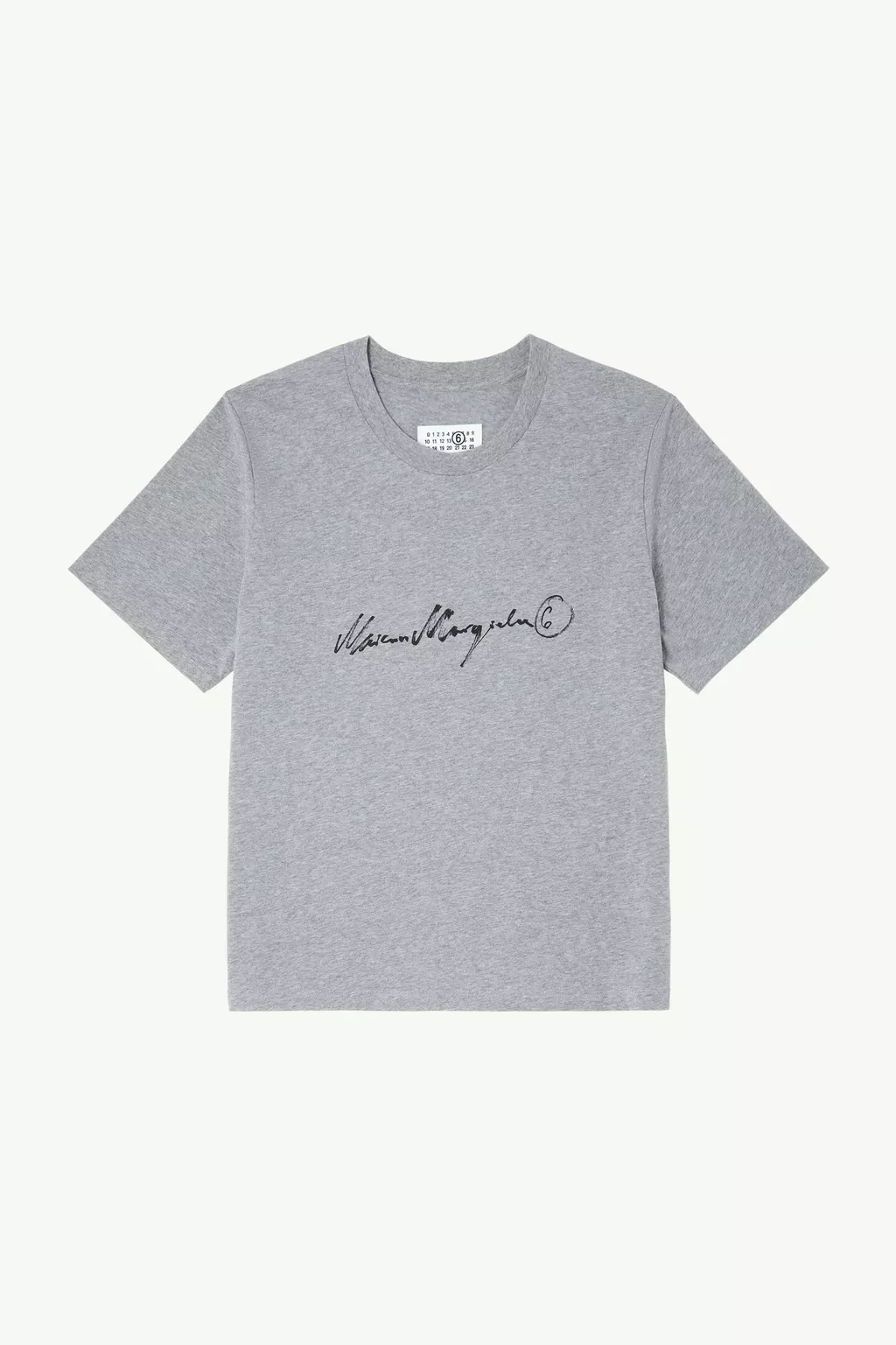 Gray Handwritten-print cotton jersey T-shirt | MM6 Official