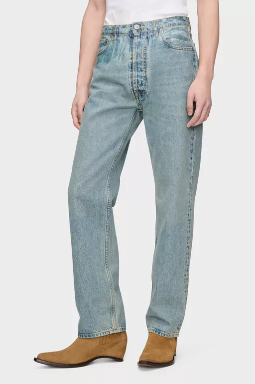 Taped Straight-leg Jeans - Denim