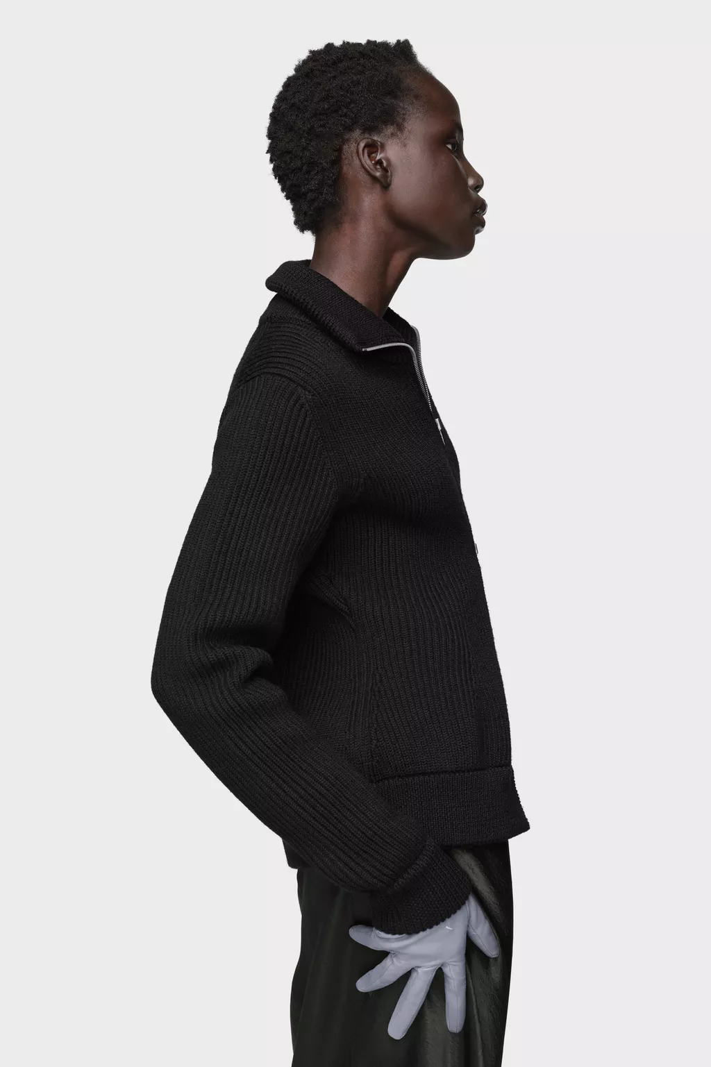 Black Wool zipped cardigan | Maison Margiela Official Black Wool zipped cardigan | Maison Margiela Official