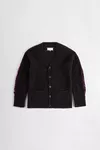 Aubergine - Velvet Patch Mohair Cardigan