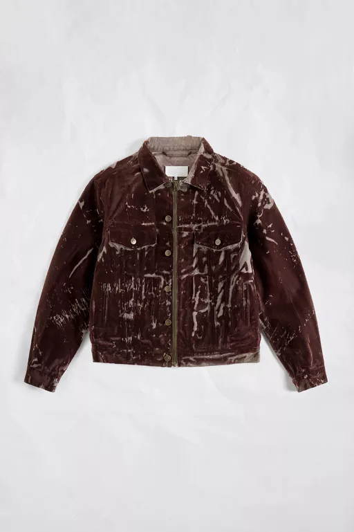 Flocked Denim Trucker Jacket