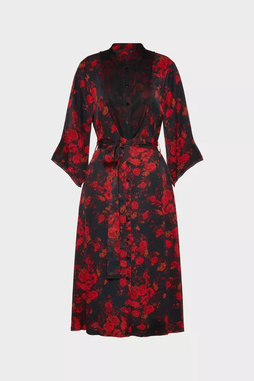 Printed Midi Shirt Dress - Midi Dress