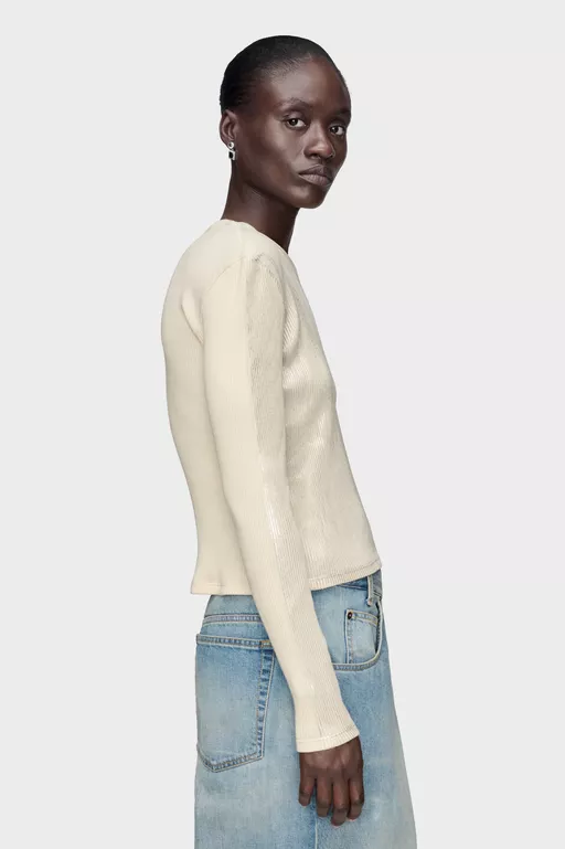 Silver Print Long-Sleeve Top - Tops