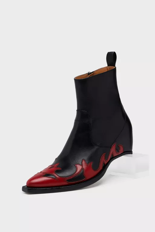 Heel-less Western Flame Boot - Ankle Boots