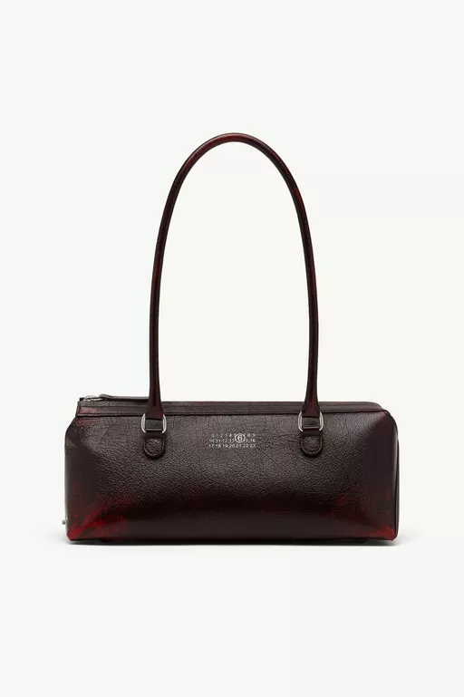 Bauletto Shoulder Bag Medium crackled leather