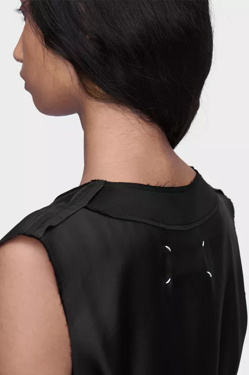 Silk V-Neck Top - Tops
