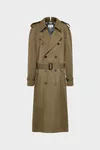 Military Green - Folded Collar Cotton Trench Coat