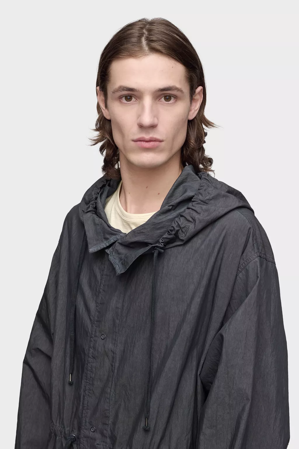 Grey and off white Hooded Parka Coat | Maison Margiela Official