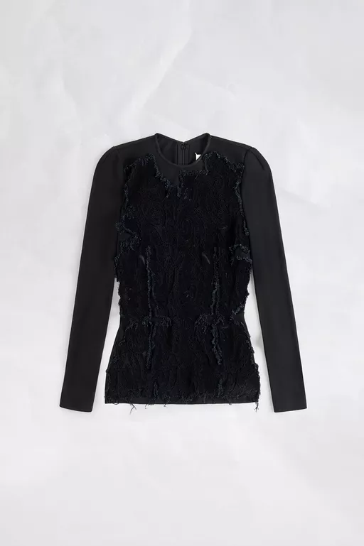 Tapestry Panel Long-Sleeve Top
