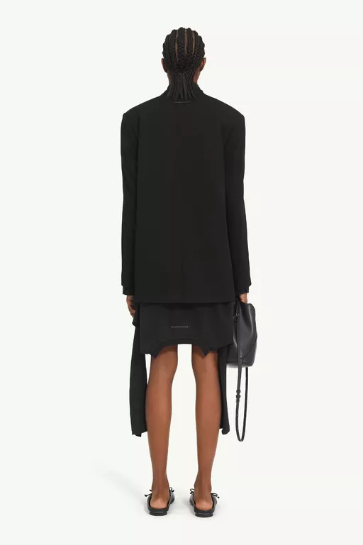 Collarless Tailoring Wool Suit Jacket - Jackets