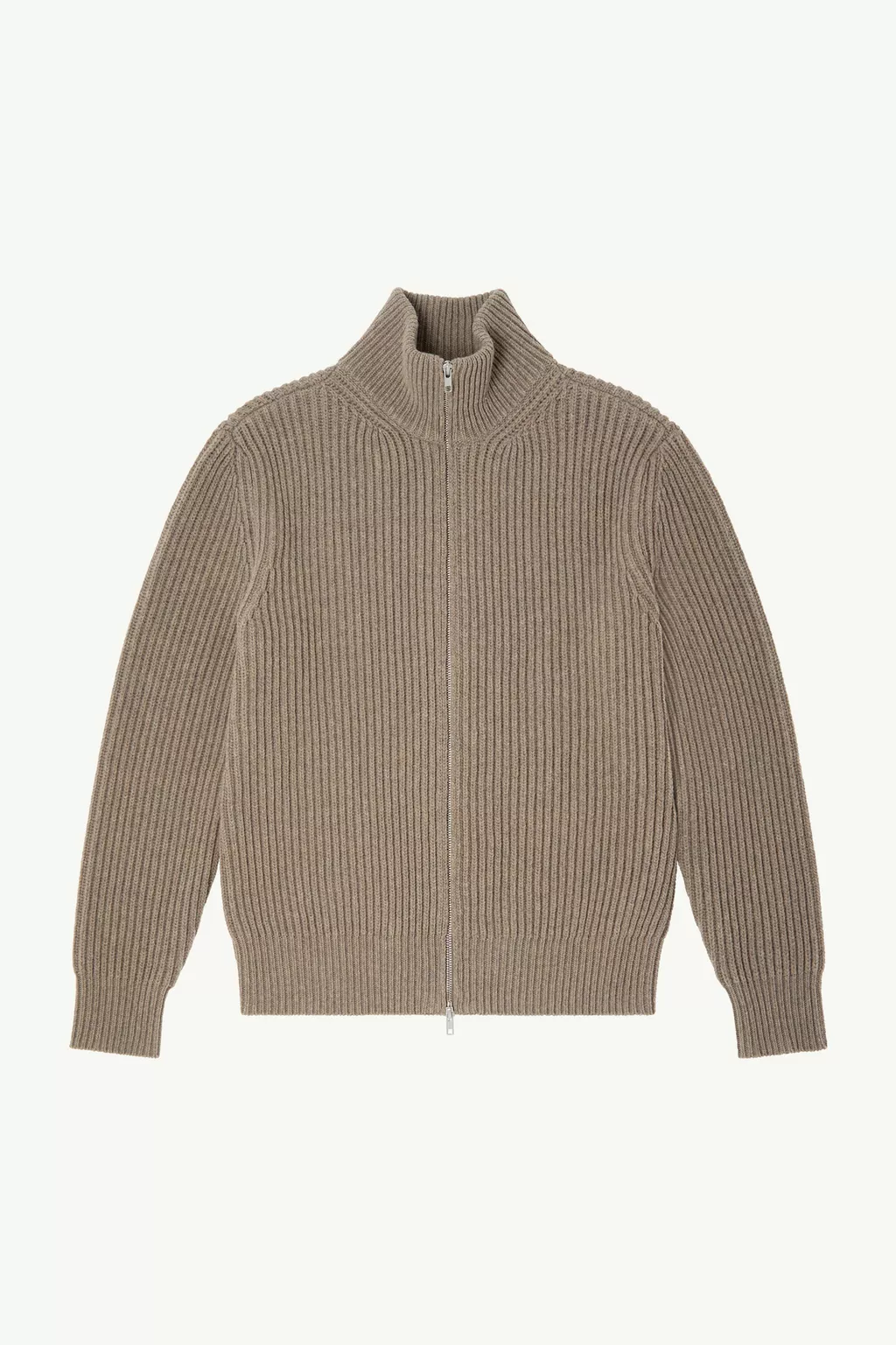 Brown Ribbed knit jacket | MM6 Official