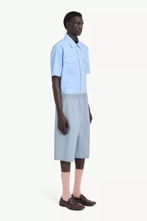 Washed Cotton Elasticated Shorts - Shorts