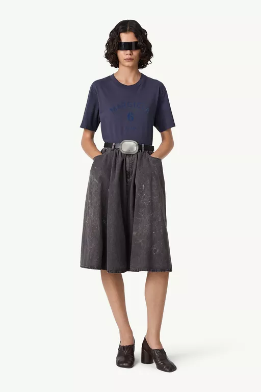 Gathered denim skirt - Midi Skirts