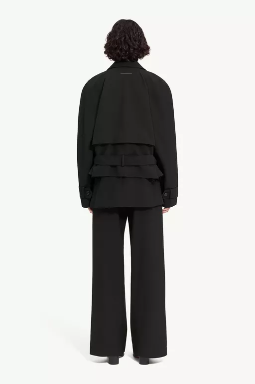Belted wool blend jacket - Jackets