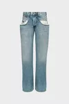 Blue jeans - Straight jeans with contrasted pockets